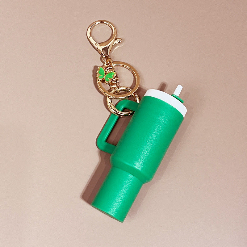 Wholesale New Butterfly Ice Cup Mini Tumbler Cup Keychains with Key Chain Pendant Can Put Lipstick Backpack Small Pendant Can Wrap